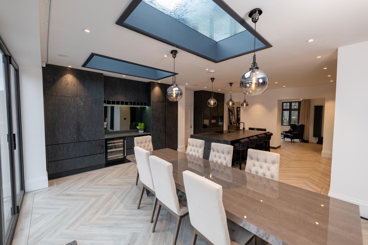 Wide-angle kitchen interior photography created for social media marketing content.