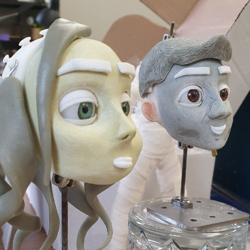 Diverse collection of stop motion puppet characters created for accessibility awareness campaign.