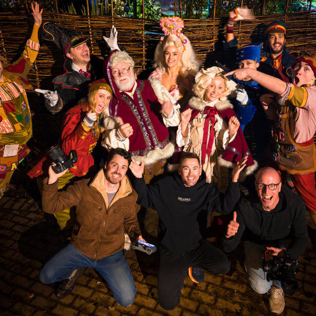 The cast and crew of the Northpole Experience in Liverpool pose for a photo following a videography and photography shoot.