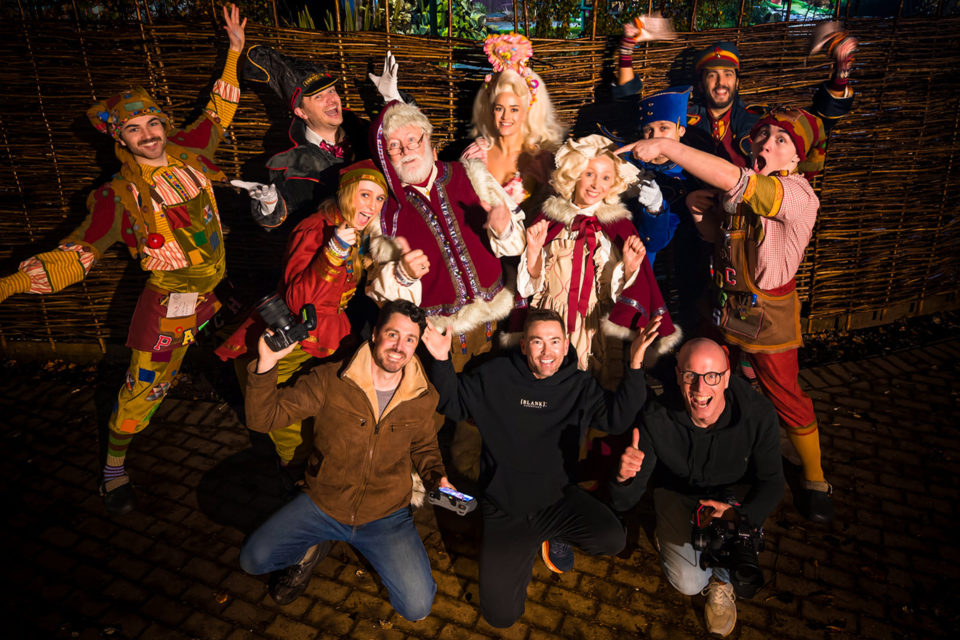 The cast and crew of the Northpole Experience in Liverpool pose for a photo following a videography and photography shoot.