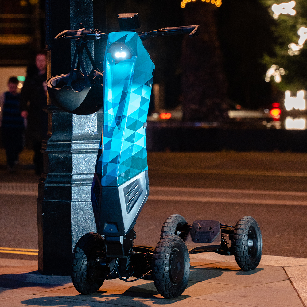 Street photography of a D-Fly scooter