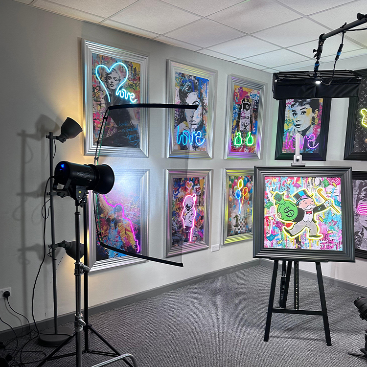 Behind the scenes at a video content shoot at Surfr Media's studio in Southport.