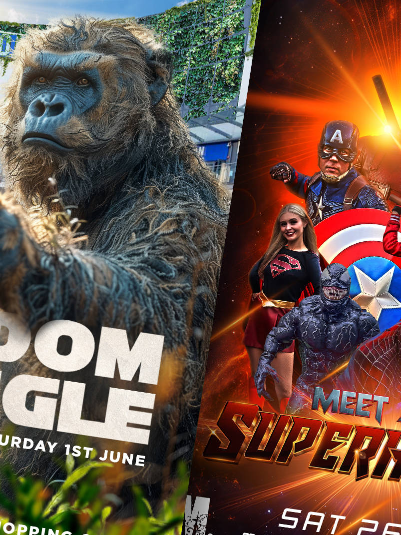 Event posters designed by Surfr Media for live events in Wrexham, Cheshire.