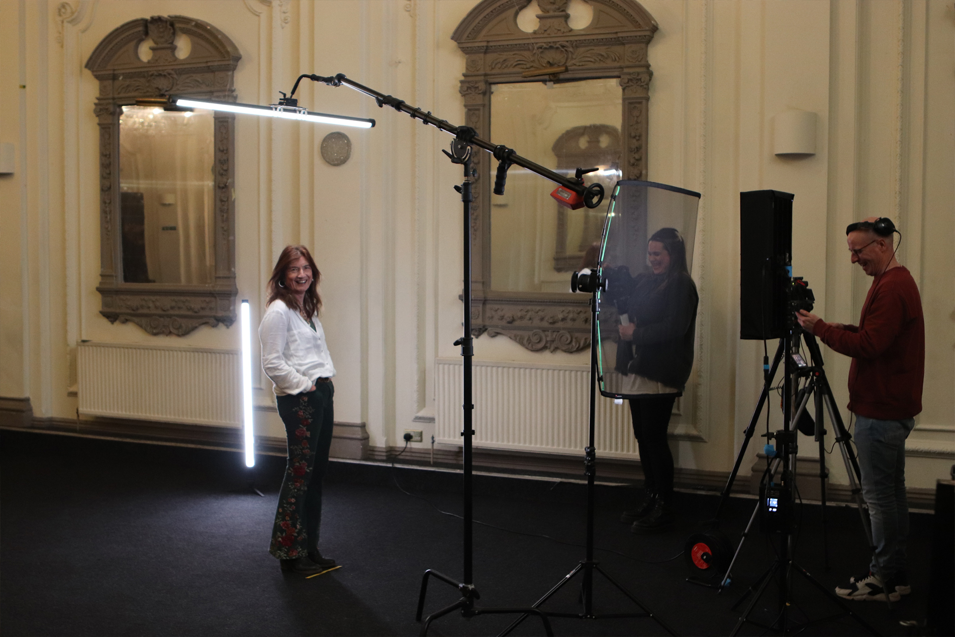 Student interview filming setup for inclusive education video production at Burlington House School in Hammersmith, London.