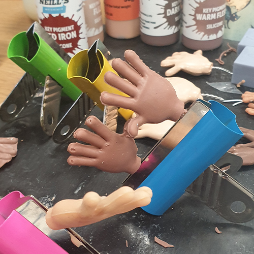 Handmade stop motion puppet characters created for inclusive healthcare accessibility animation campaign.