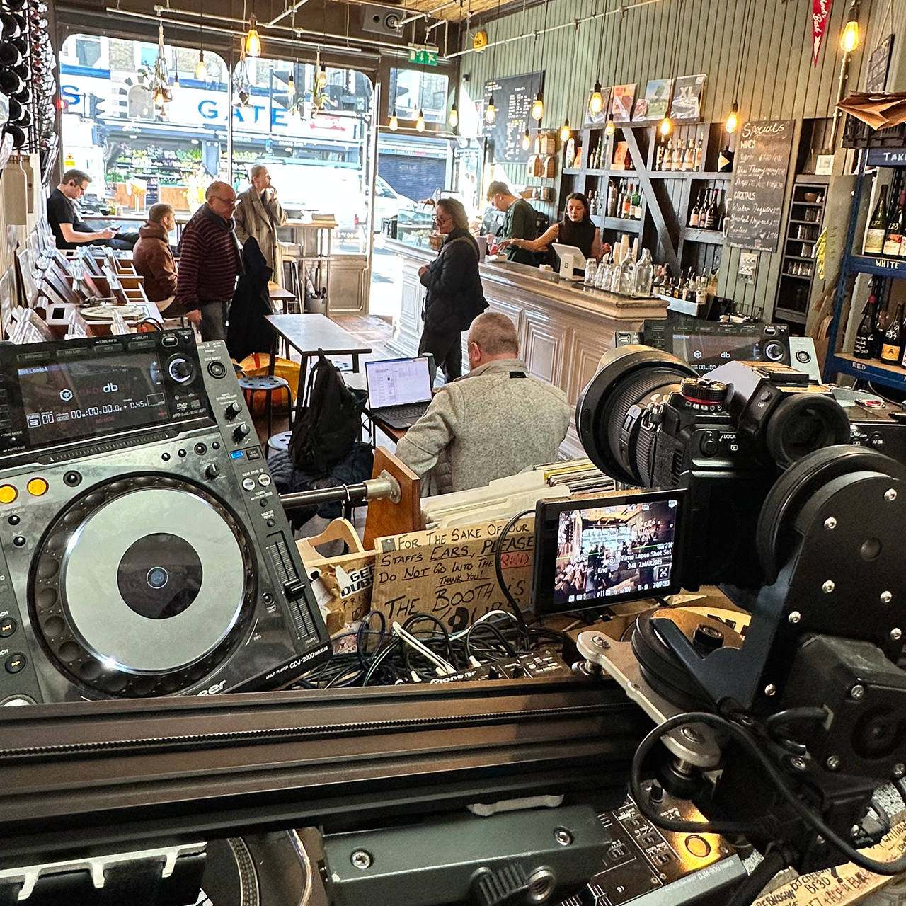 Student from Burlington House School working inside a London coffee shop during inclusive education video production filmed by Surfr Media.