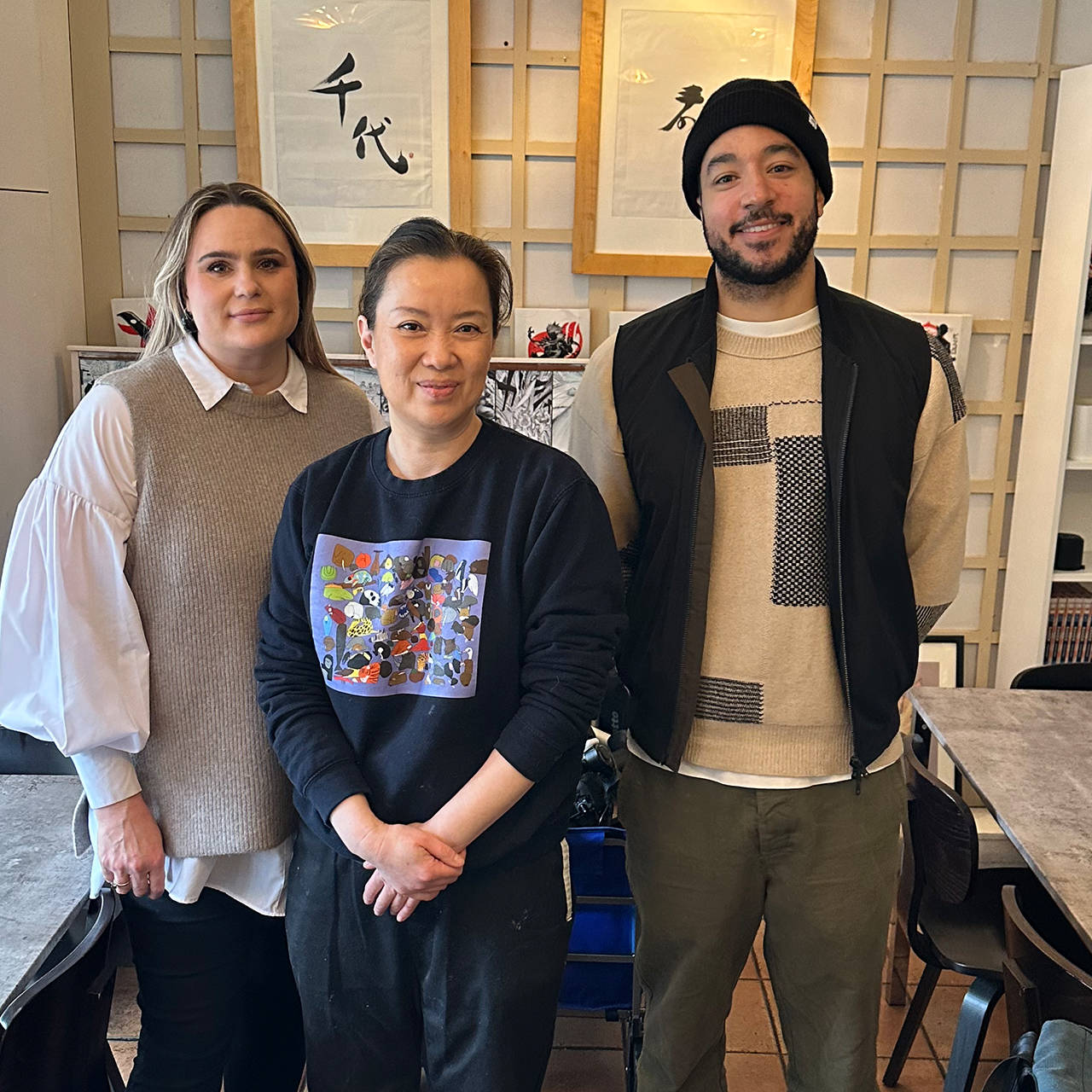 Student participating in sushi workshop during inclusive school promotional video filmed in London.