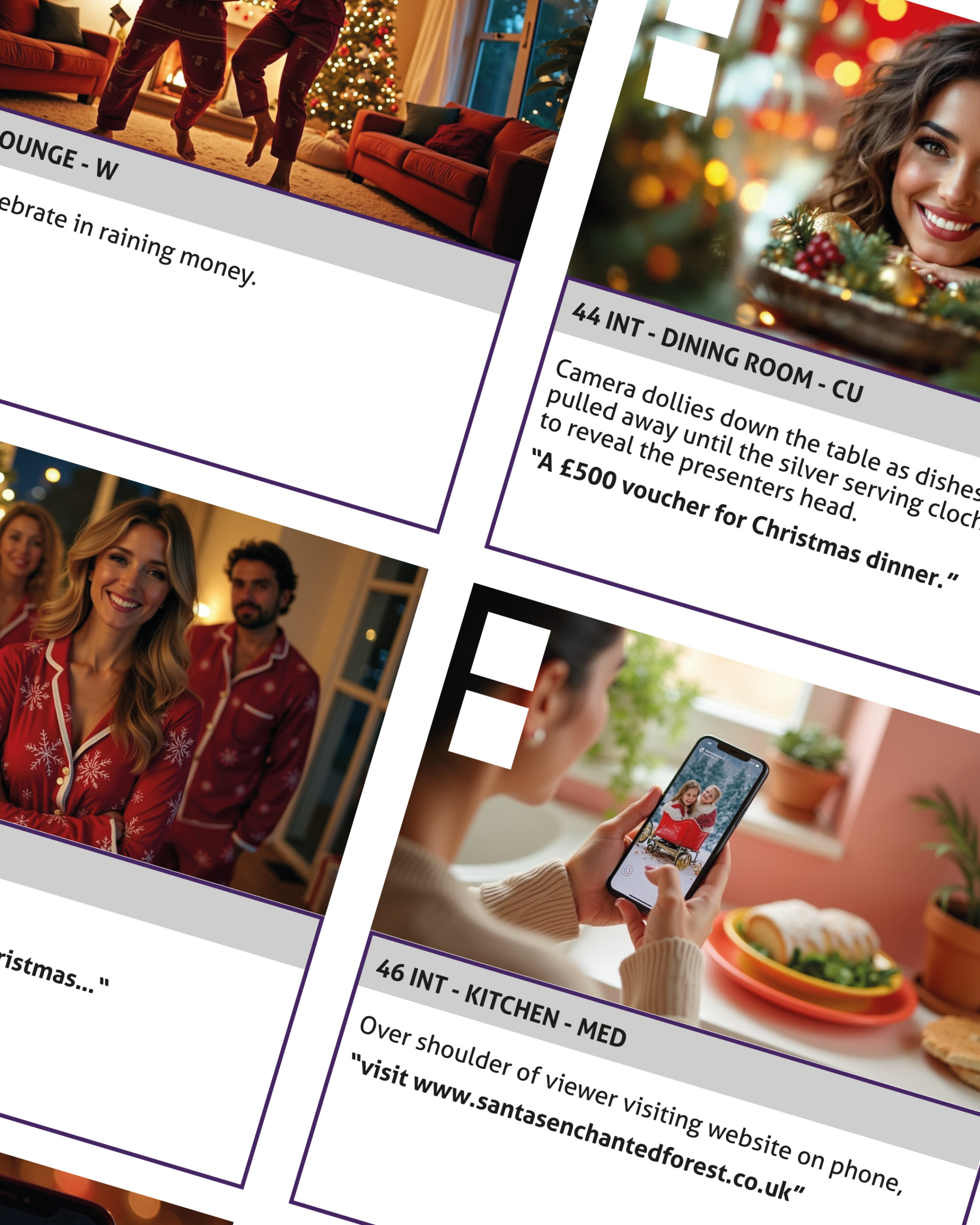 Part of the storyboard for a television advert.