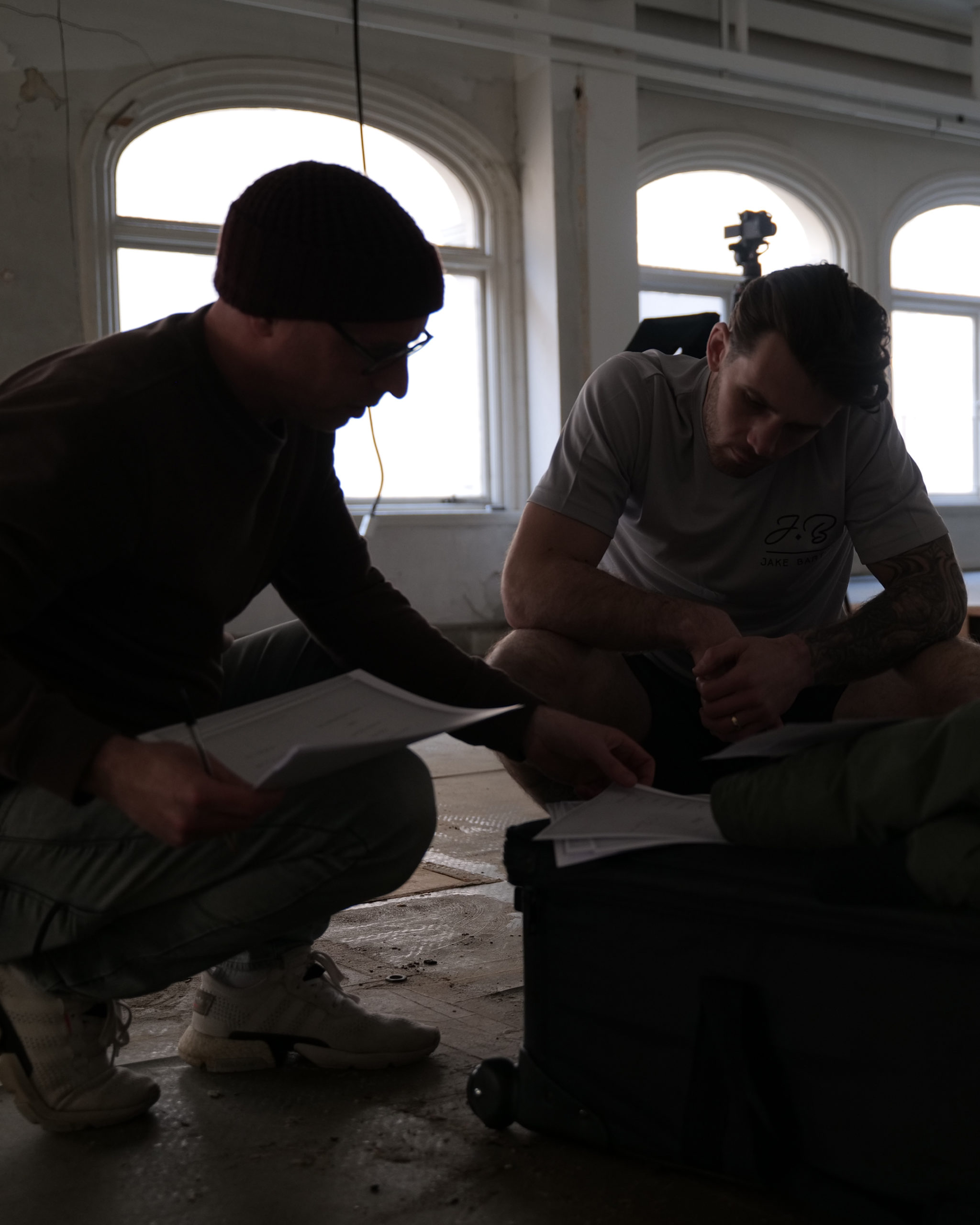 The Surfr team discuss ideas for a video shoot in Liverpool.
