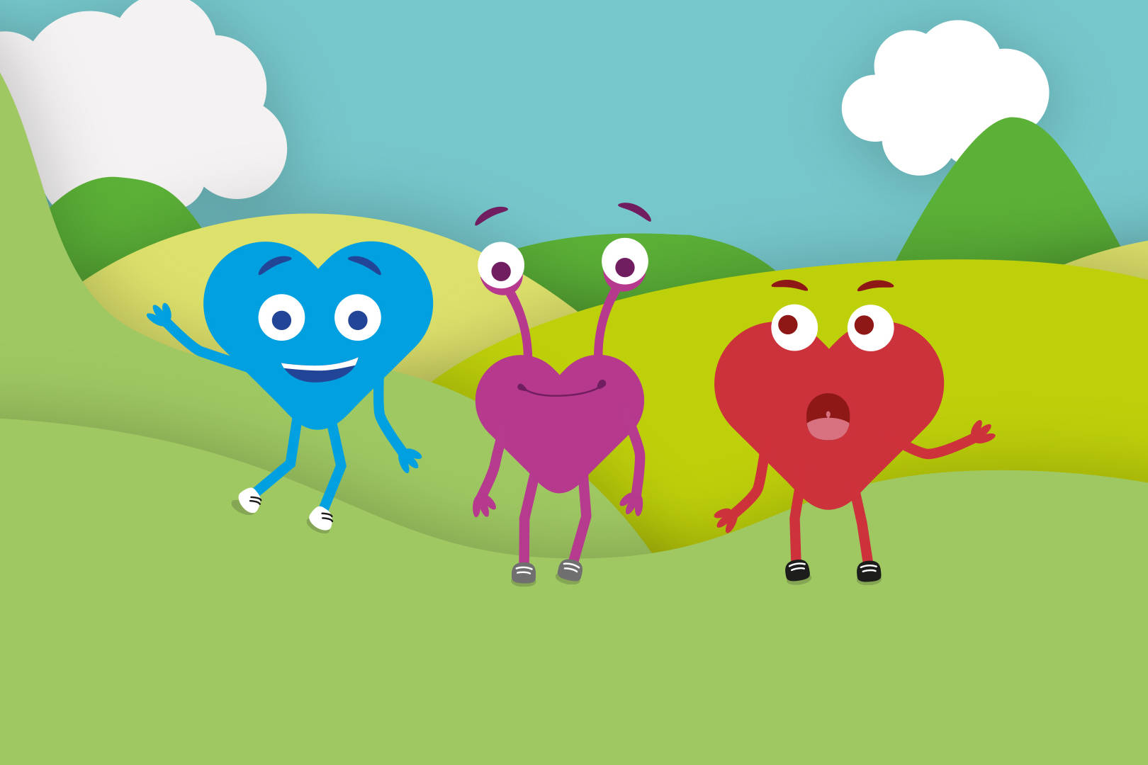 A group of characters designed for a series of videos for the Medicash App
