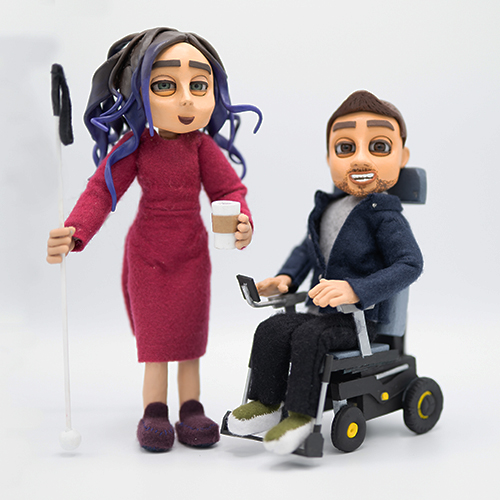 Puppets of Sassy Wyatt and Ross Lannon