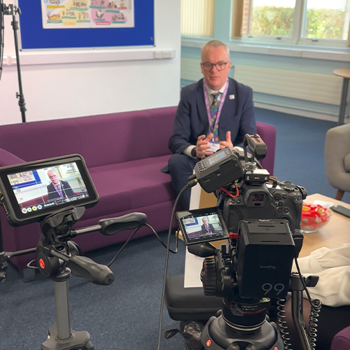 Southport video production company on location at Southport College.