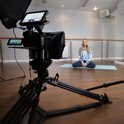 The Surfr Team filming a series of videos for a Video on Demand App in a Yoga Studio in Merseyside