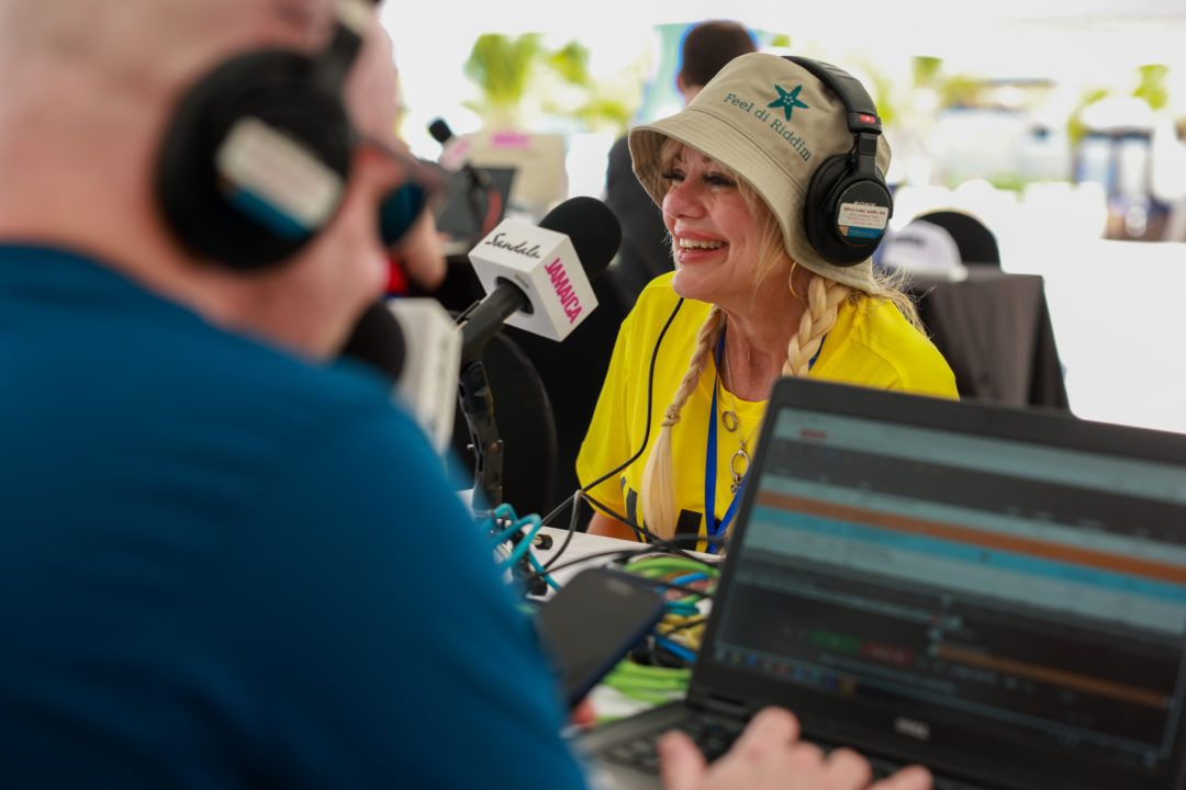 Content creation Southport on a live broadcast in Jamaica.