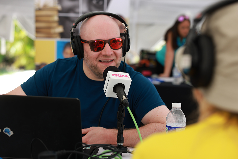 inDemand Liverpool radio presenter Scott Hughes live on air from Jamaica, photographer by Southport content creator Matt Bell.